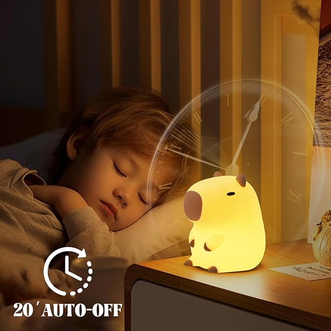 YuanDian Capybara Night Light - Adorable Silicone Lamp for Kids, Babies, Adults | Cute Capybara Gift, Nursery Bedroom Decor - Bloomnest