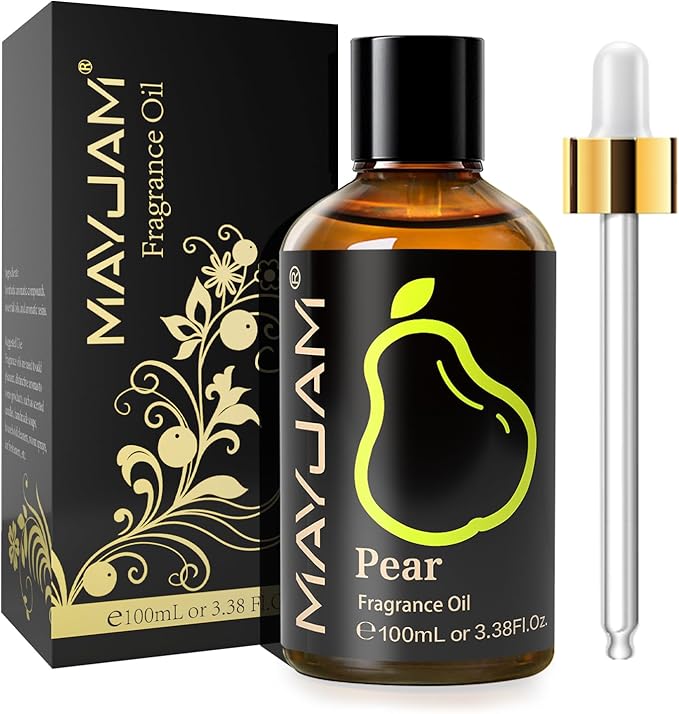 MAYJAM 100ML/3.38FL.OZ Pear Fragrance Oils with Glass Dropper, Essential Oils for Diffusers for Home, Long Lasting Scented Oils for Diffusers Soap Candle Making - Bloomnest
