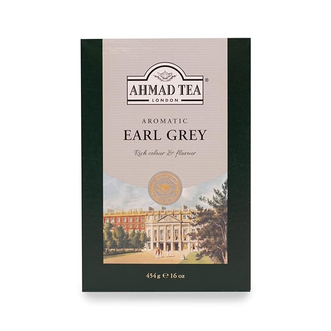 Ahmad Tea Black Tea, Earl Grey Aromatic Loose Leaf, 454g - Caffeinated and Sugar-Free - Bloomnest