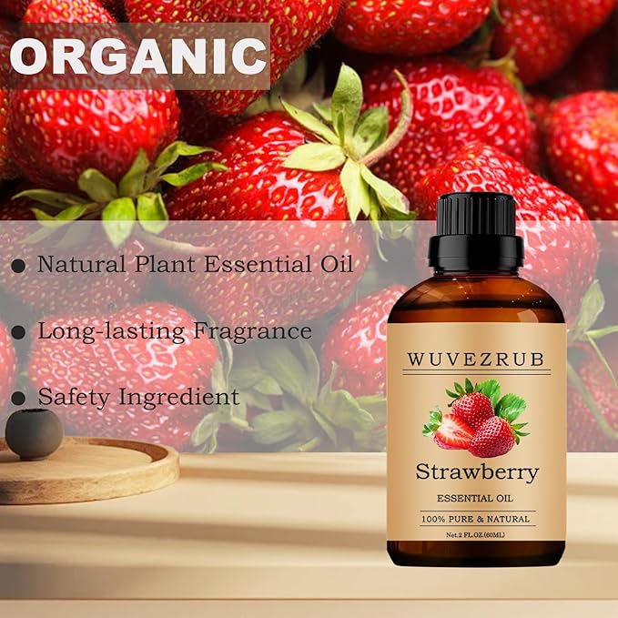 Strawberry Essential Oils, 60ML Pure and Natural Essential Oil for Aromatherapy Diffuser - Strawberry /2 Fl Oz - Bloomnest
