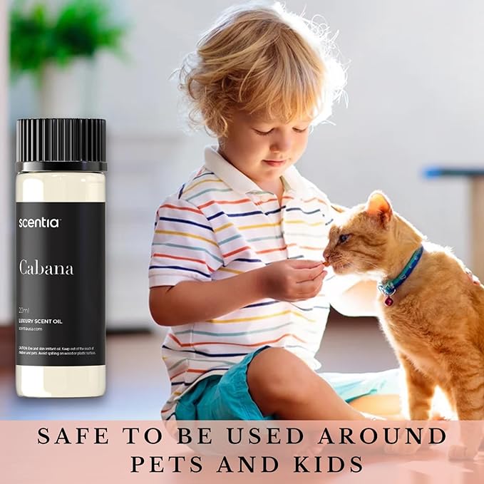 Scentia Hotel Diffuser Oil Inspired by 5-Star Hotel Scent - 20 mL 0.67 fl oz - Fragrance Oil Blend Botanical Jasmine, Bergamot & Fresh Marine Notes for Aromatherapy Diffusers - Cabana - Bloomnest