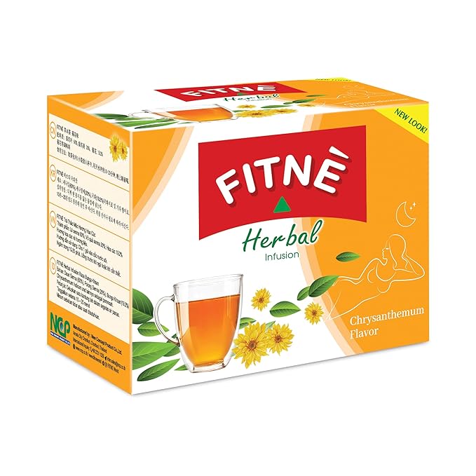FITNÈ Chrysanthemum Herbal Tea Senna Infusion Smooth Mild Soothing Beverage Natural Gentle Detox Cleanse No Calories Caffeine Free, 15 Tea Bags - Bloomnest
