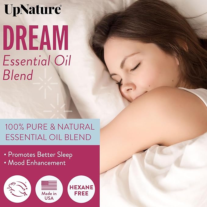 UpNature Dream Sleep Essential Oil - 2 Oz – Sleep Peacefully, Soothing Scent, Calming, Serenity - Undiluted, Non-GMO, Aromatherapy with Dropper - Bloomnest