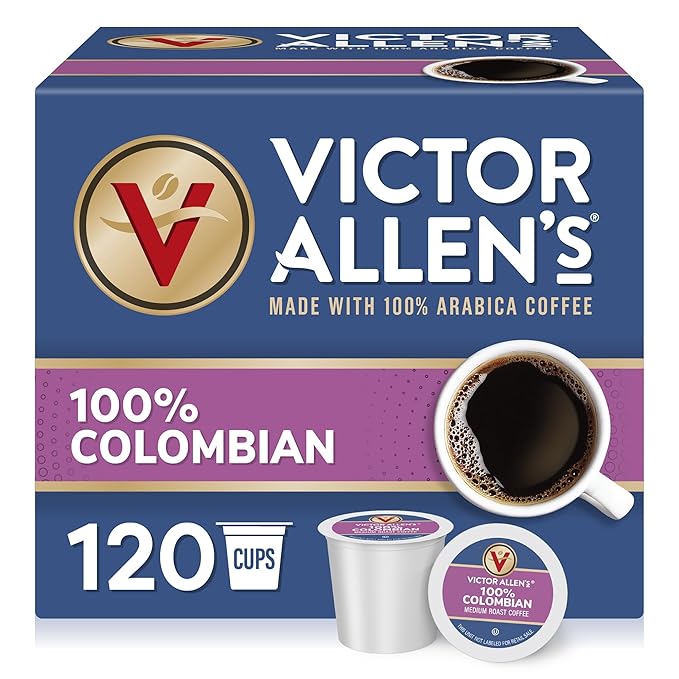 Victor Allen's Coffee 100% Colombian, Medium Roast, 120 Count, Single Serve Coffee Pods for Keurig K-Cup Brewers - Bloomnest