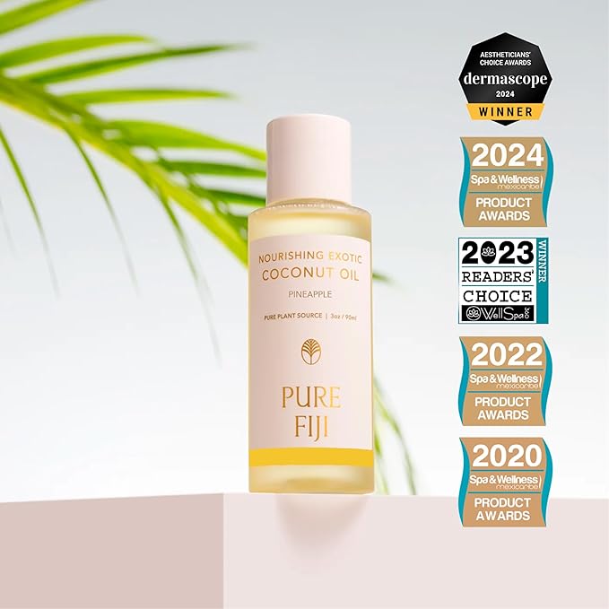 PURE FIJI Travel Size Nourishing Exotic Coconut Oil, Pineapple (3oz/90ml)