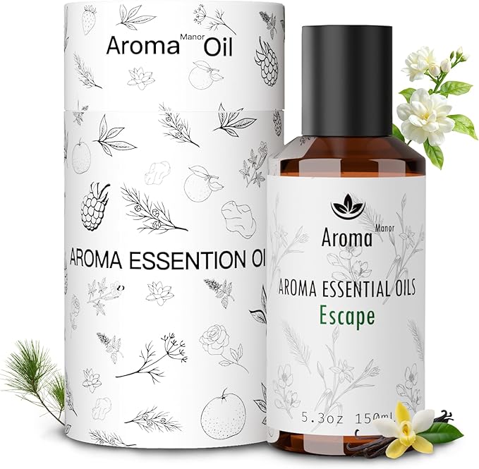 Fragrance Oil - Escape Essential Oil Blend - Luxury Hotel Inspired Home Aromatherapy Diffuser Oil - Orange Blossom, Vanilla, Jasmine, Cedar - for Diffuser, Humidifier, Ultrasonic, Reed - 150ML - Bloomnest