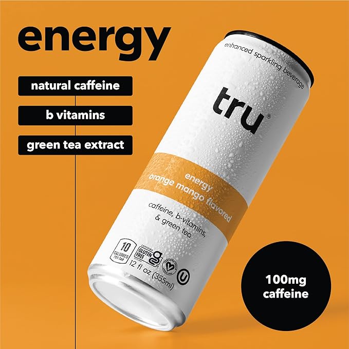 Tru Seltzer Sampler, Variety Pack of Sparkling Water with Real Fruit Juice, Functional Ingredients & Natural Flavors, Gluten Free, Vegan, Low Calorie, Caffeine Free Options, 12 FL OZ Cans, 7 Pack - Bloomnest