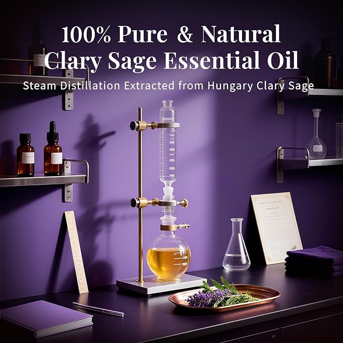 SU JUABA Clary Sage Oil Essential Oil 4 Fl Oz, 100% Pure Natural for Anxiety Relief, Skin, Hair,Diffuser, Aromatherapy -118ml Bloomnest
