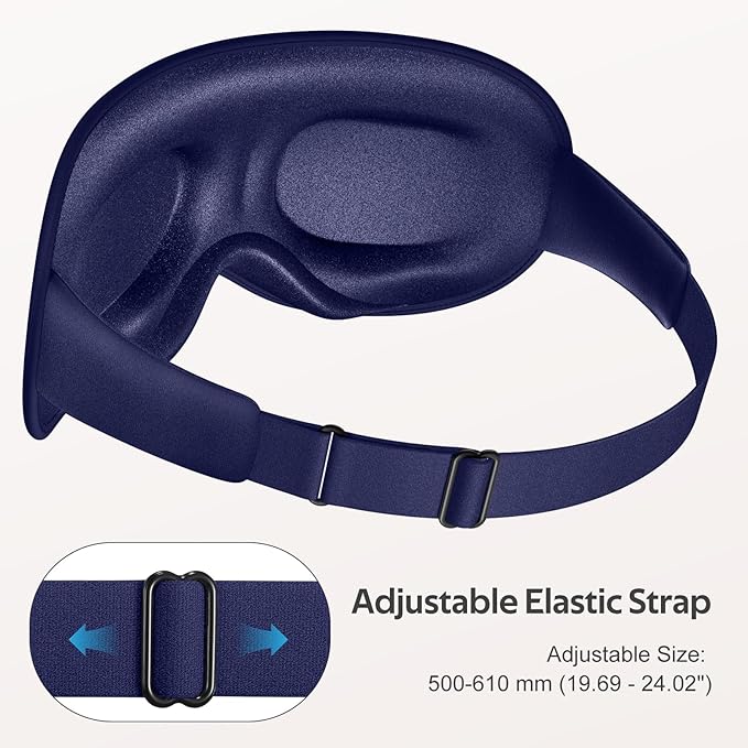 Sleep Mask for Men Women - 100% Blackout Eye Masks for Sleep - 3D Soft Sleeping Mask for Side Sleepers - Zero Pressure Lash Extensions Eye Cover Shade for Airplane Travel Essentials, Blue - Bloomnest