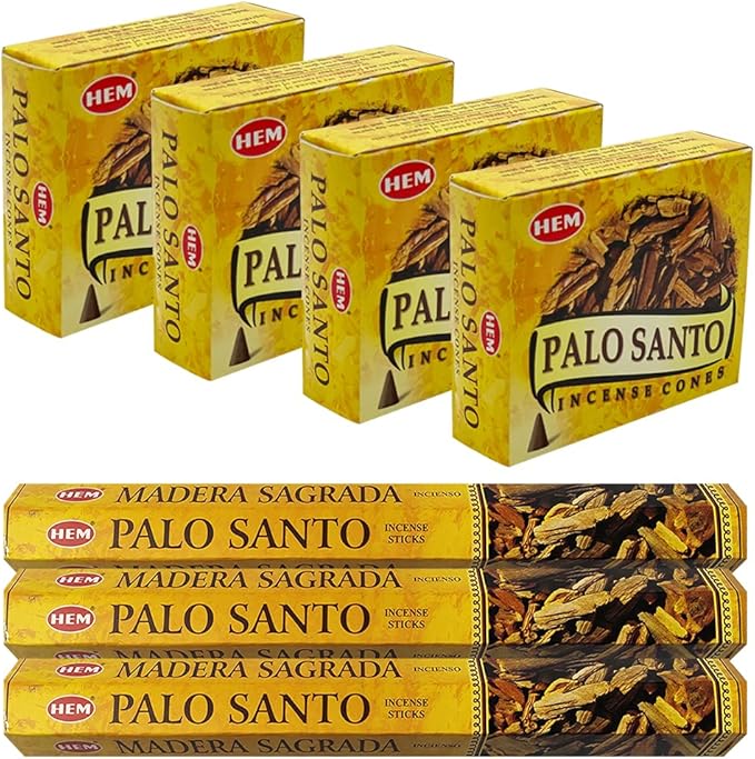 Palo Santo Incense Sticks and Cones Variety Pack with Burner Holder Bundle from Hem Incense Trumiri for Smudging and Aroma TRUMIRI