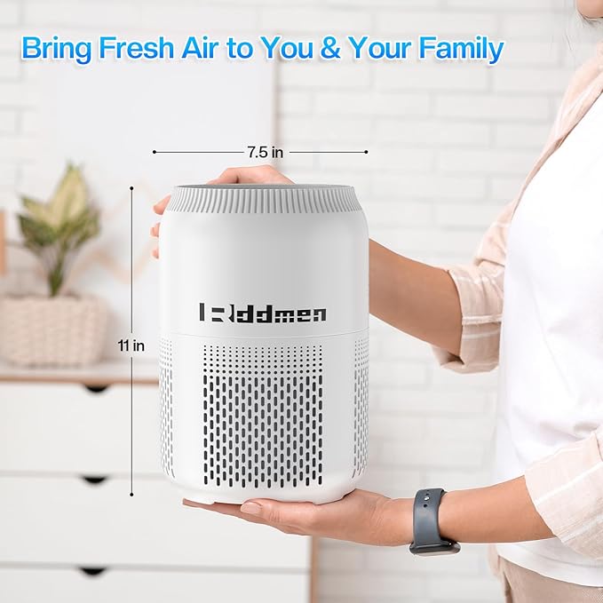 3-in-1 Air Purifier for Home - H13 HEPA Air Filter, Covers Up to 1095 sq ft for Bedrooms, Offices & Living Rooms (White) - Bloomnest