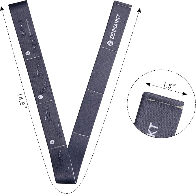 Yoga Strap for Stretching - 8 Loops Stretching Strap - Essential Yoga Accessories for Flexibility and Enhanced Stretching - Ideal Stretch Strap in Yoga and Pilates - Bloomnest
