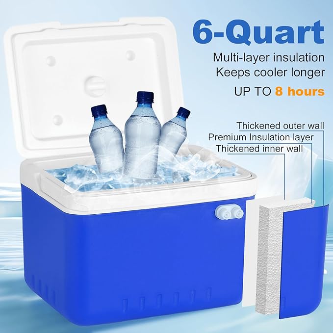Ice Machine for Knee After Surgery for Post-Surgery Care, Cold Therapy Machine System for Knee and Joint Compression Pad, Strong Joint Compression Pad, Lightweight (6-Quart Cooler) - Bloomnest