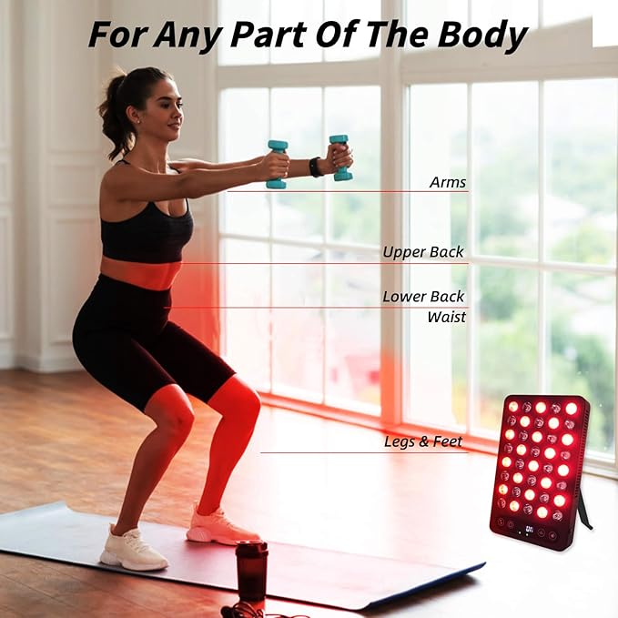 Red Light Therapy Panel, 200W High Power for Face and Body Pain Relief & Skin Care - Dual Chip 660nm Red and 850nm Infrared Light - Reduce Joint Inflammation, Improve Sleep, Built-in Timer SCESFU