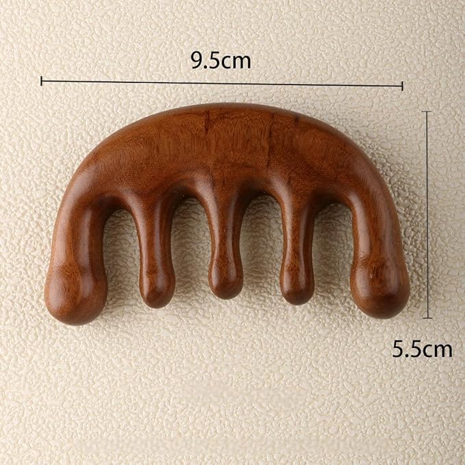 Wooden Scalp Massager & Hair Scrubber - Manual Head Massager with Sandalwood for Scalp Care, Portable Handheld Hair Growth Tool, Comfier Scalp Relaxation Brush for Stress Relief & Spa(Two-Piece Set) Smowfes
