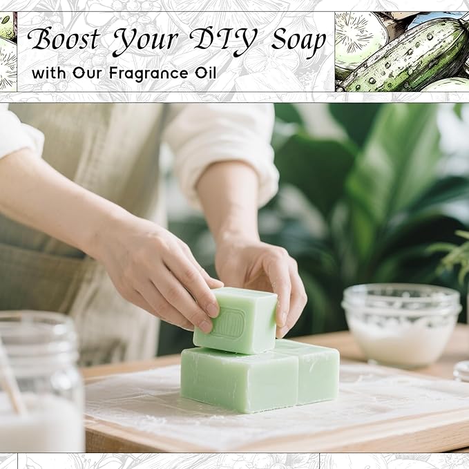 HIQILI Cucumber Fragrance Oil for Diffuser Use, Fresh Scents for DIY Soap, Body Spray, Candle Supplies for Candle Making - 5.07 Fl Oz - Bloomnest