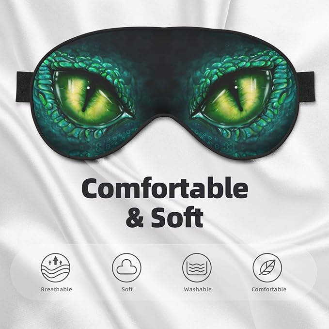 Sleep Eye Mask Dragon Eye Sleep Mask for Women Men Comfortable Eye Mask with Adjustable Strap Soft Eye Cover Blindfold for Travel Yoga Nap Shift Work - Bloomnest