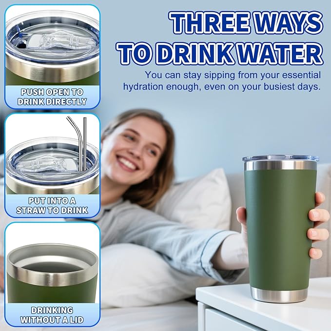 36 Pack, 20oz Stainless Steel Bulk Tumblers with Lids and Straws, Leakproof Double Wall Travel Mug for Hot/Cold Drinks, Home Office Outdoor Party, Durable Powder Coated Insulated Cup/Mix Color - Bloomnest