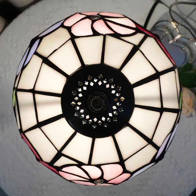 Tiffany Lamp Stained Glass lamp Small Bedside Table Lamps for Living Room Bedroom Dorm Kitchen Home Decor Festival Birthday Gift,Morning Glory - Bloomnest
