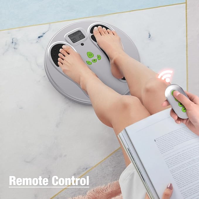 FDA Cleared - EMS Foot Massager for Neuropathy & Pain Relief, PMS/TENS Foot Leg Stimulator for Circulation & Muscle Relaxation, Electric Feet Massager for Neuropathy, Gifts for Family Dad Mun Elder - Bloomnest