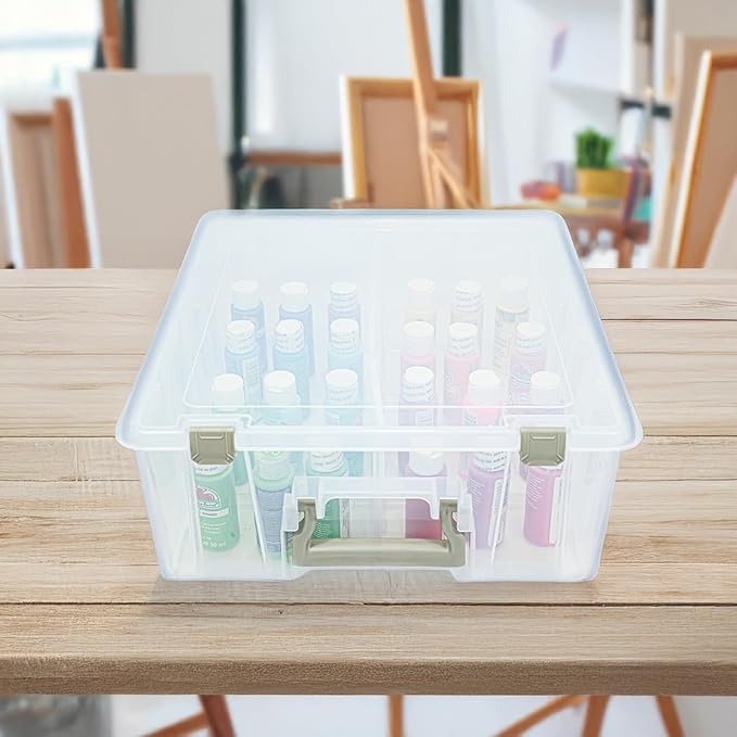 ArtBin 6990SO Super Satchel Double Deep Compartment Box - Art Storage with 8 Removable Compartments, Smart Closure for Craft Supplies (Gold - Pack of 1) - Bloomnest