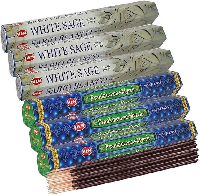 White Sage Incense Sticks with Incense Holder Bundle for Smudging and Home Fragrance