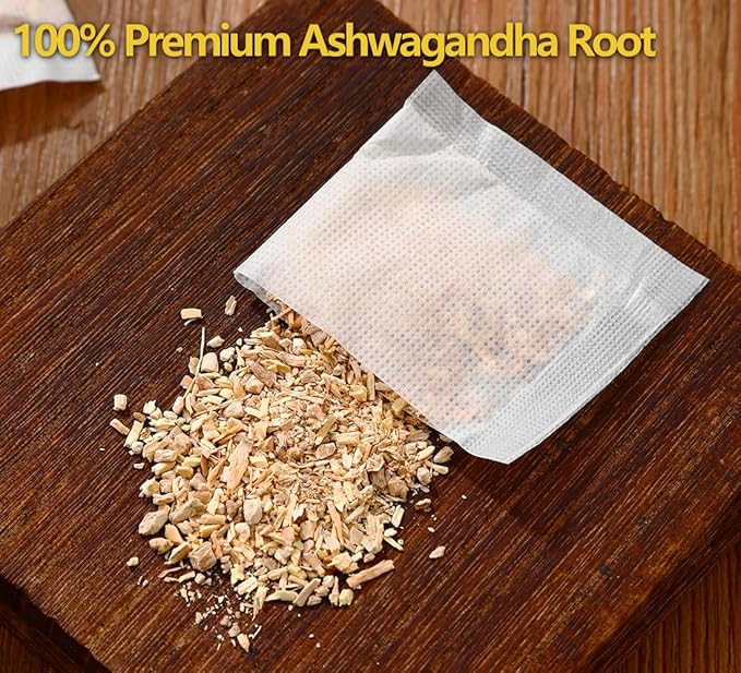 Premium 40 Ashwagandha Tea Bags, Made with 100% Wild Ashwagandha Root, No Additives & Caffeine free. - Bloomnest