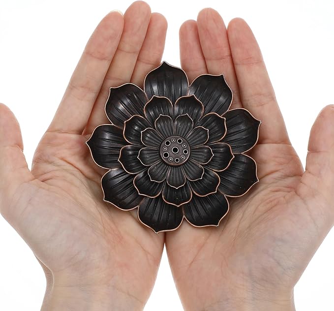 2 Pcs Lotus Incense Holder Lotus Incense Stick Holder Burner for Home Fragrance Yoga Sauna SPA Vintage Flower Shaped Multihole Holders for Stick 3.5× 3.5 Inches Women Festival Gifts - Bloomnest