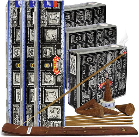 Super Hit Incense sticks and cone incense holder variety pack bundle insence insense insienso