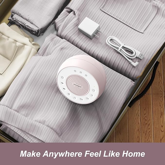 Housbay White Noise Machine with 31 High Fidelity Soothing Sounds, 5W High Power Loud Enough Speaker, Easy Volume Control, Sleep Timer, Sound Machine for Baby, Kids, Adults, Light Sleeper - Bloomnest