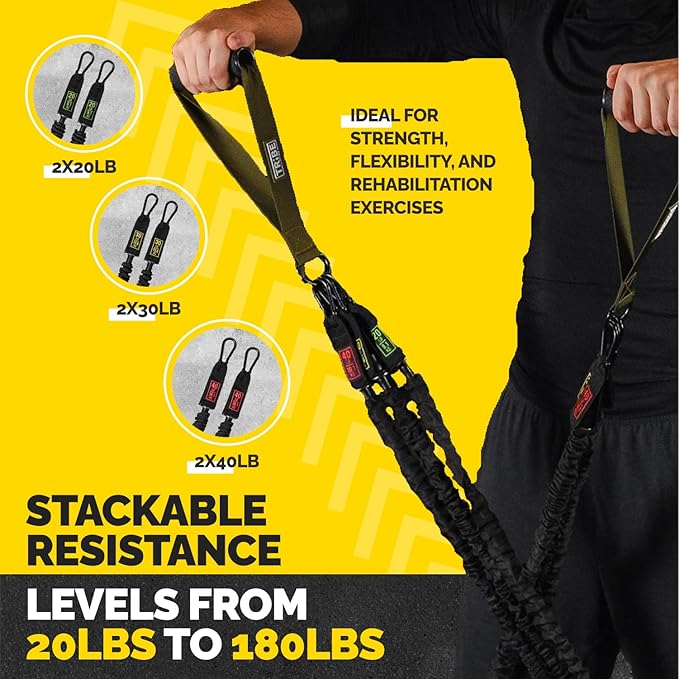 Tube Resistance Bands for Working Out Men and Women - Exercise Bands Resistance Bands Set, Resistance Band Bar, Handles, Ankle Straps, Foot Straps and Door Anchor - Bloomnest