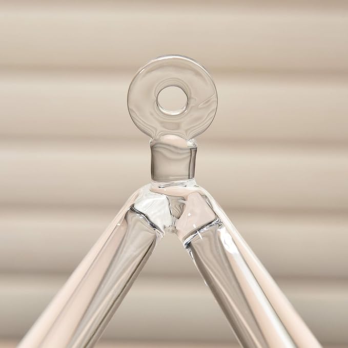 TOPFUND Clear Quartz Singing Pyramid 8 inch with Carrying Case and Quartz Suede Mallet