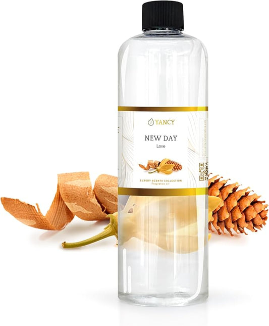 YANCY New Day Luxury Collection Fragrance Oil (16 oz), Uplifting Citrus and Floral Scent, Ideal for Diffusers, Oil Burners & Aroma Lamps, Refreshing Fragrance Oil for Morning Energy Boost YancySpa
