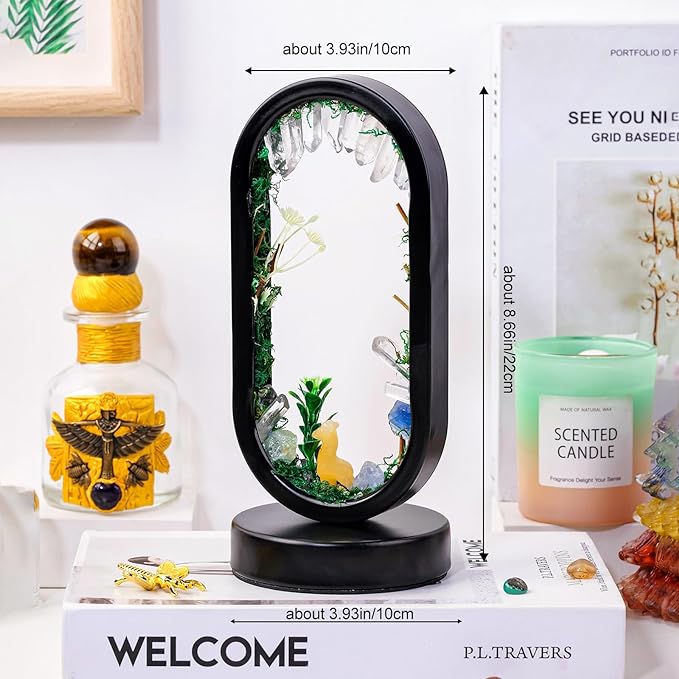 Runyangshi Natural Crystal Night Light LED Bedroom Living Room Night Lamp Oval Quartz Lamp USB Power Bionic Botanical Forest Style Tri-Color Adjustable Ambient Lighting Home Decoration Christmas Gift - Bloomnest