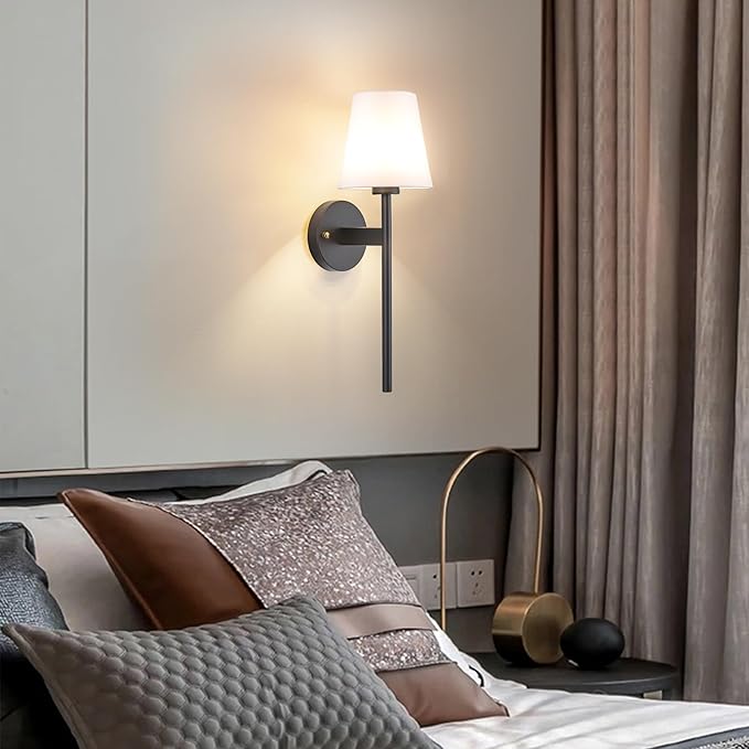 Battery Operated Wall Sconces Set Of 2, Wireless Battery Wall Light With 10000mAh RGB Rechargeable Magnetic Bulb, Rechargeable Wall Sconce With Remote Control For Bedroom, No Electrician Required - Bloomnest