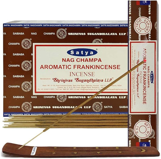 Aromatic Frankinsence Incense Sticks and Incense Stick Holder Bundle Insence Insense Satya - Bloomnest