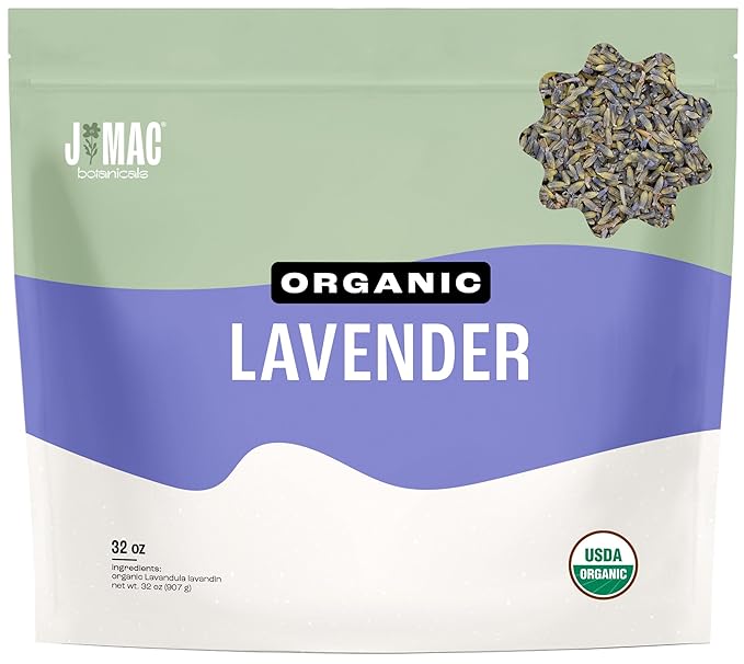 J MAC BOTANICALS, Organic Lavender Buds (32 oz, 2 Pound Bag) Bulk, Dried Flowers, Flower - Bloomnest