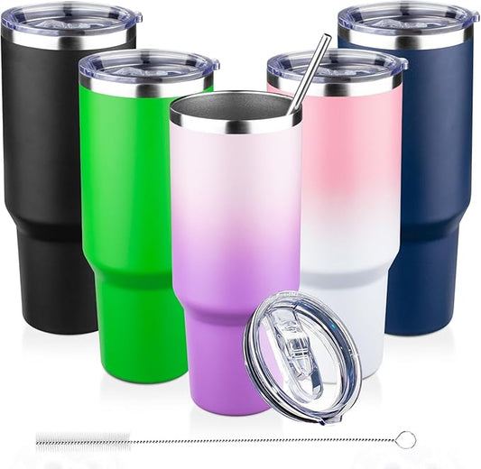 40 oz Tumbler with Lids and Straws Double Wall Vacuum Insulated Tumbler Cup,Stainless Steel Leak-proof Thermal Tumbler Powder Coated Travel Coffee Mug for Cold and Hot Drinks,Gardient Purple - Bloomnest