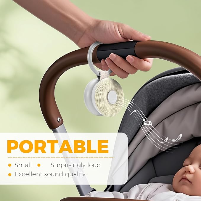 Portable Sound Machine - White Noise Sound Machine for Baby, Travel Donut Sound Machine for Sleep, 15 Soothing Sounds & 7 Colors Night Light, Breathing, Baby Shusher, Registry Gift, Beige