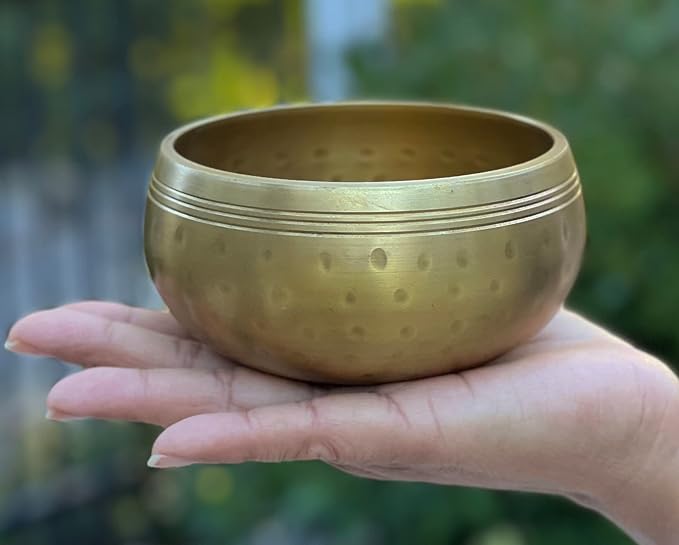 DharmaObjects Tibetan Hand Hammered 4.5 Inches Singing Bowl Cushion Mallet Set - Bloomnest