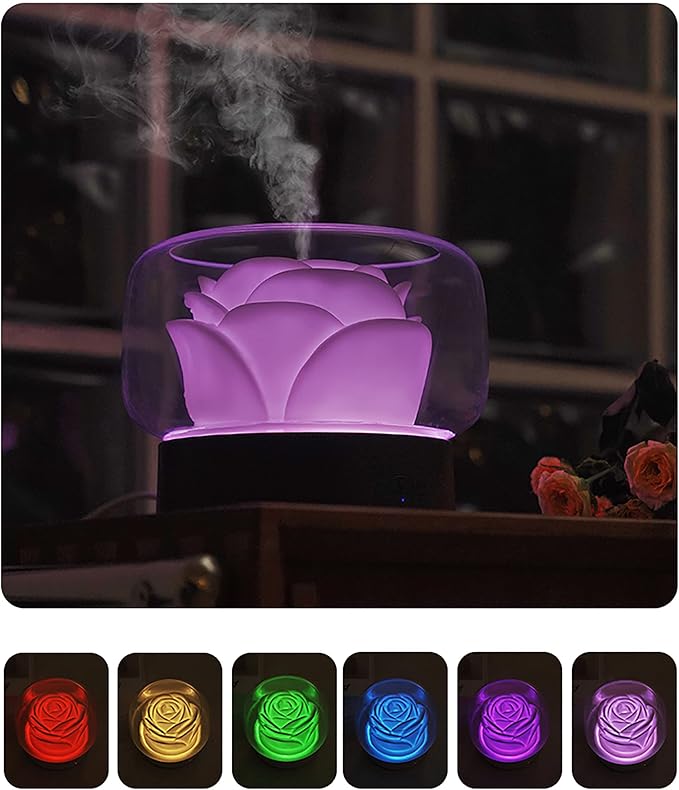 Diffusers for Essential Oils Large Room: SEVEYEE 500ml Aromatherapy Diffuser for Home Bedroom - Big Capacity Running 24 Hours Waterless Auto Off with 7 Colors Lights - White - Bloomnest