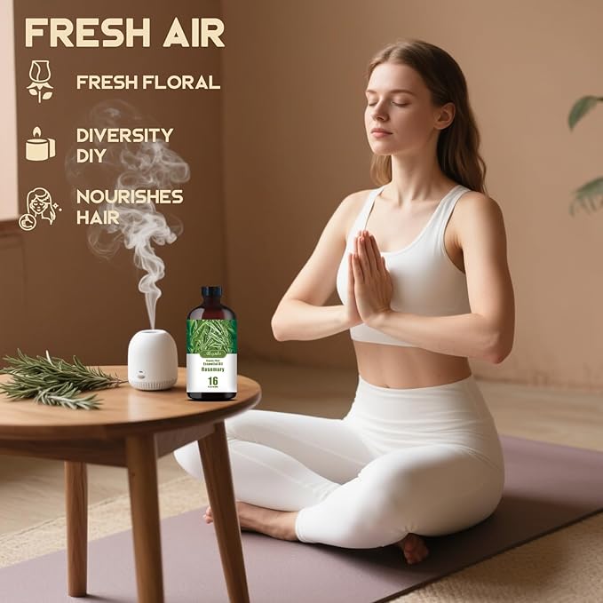 Rosemary Essential Oil-Rosemary Fragrance Oil 16.33oz (490ml)-100% Pure Natural Scent for Diffusers, Candles, Soap Making & Aromatherapy-Relaxing Home & Gift Essential Oil for Bath, Massage - Bloomnest