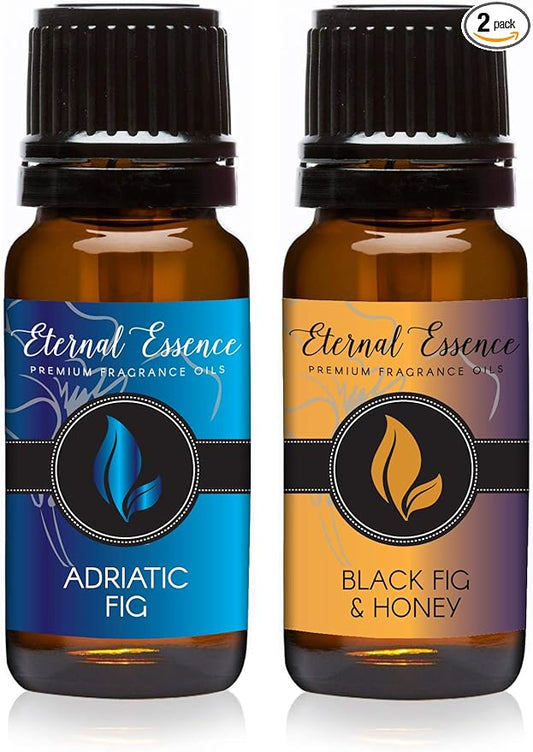 Eternal Essence Oils 2 Pack 10ml Premium Fragrance Oil - Black Fig & Honey & Adriatic Fig - for Candle, Soap Making, Aromatherapy, Diffusers, Home Care, & Humidifiers EternalEssenceOils