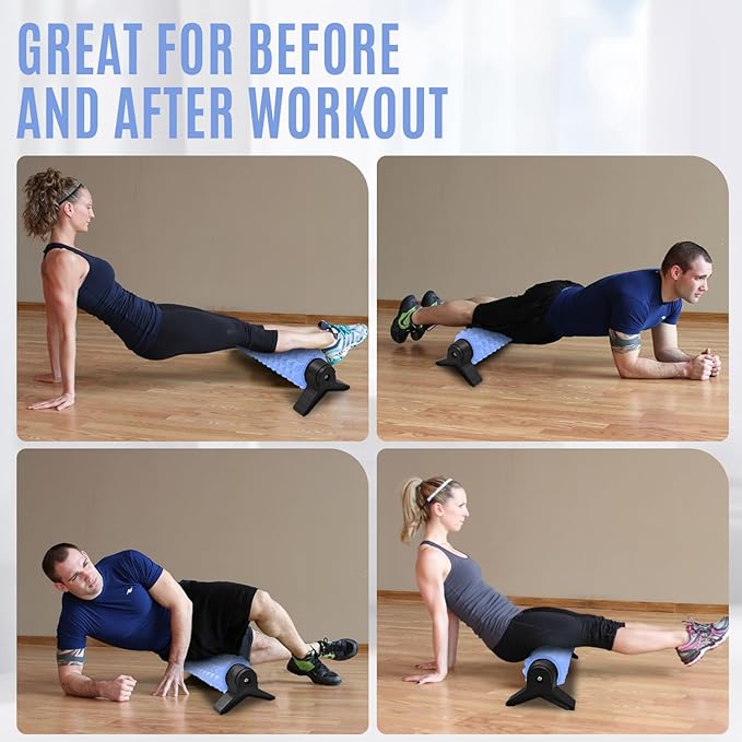 Trigger Point Foam Roller with Stand, 21 Inch Medium Density Foam Roller Long Back Roller Exercise Foam Roller for Physical Therapy, Muscles Deep Tissue, Pilates, Back Pain and Muscle Recovery (Blue)