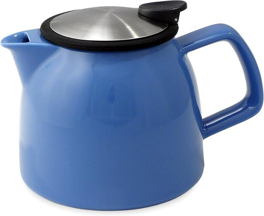 FORLIFE Bell Ceramic Teapot with Basket Infuser 26-Ounce/770ml, Blue - Bloomnest
