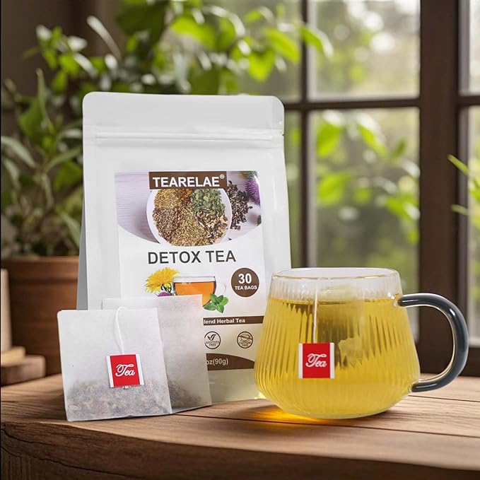 TEARELAE - Detox Tea, 30 Count Herbal Liver Detox Tea Bag - Milk Thistle Seed, Dandelion Root, Licorice Root, Fennel, Turmeric, Peppermint - Support Liver Function - Bloomnest