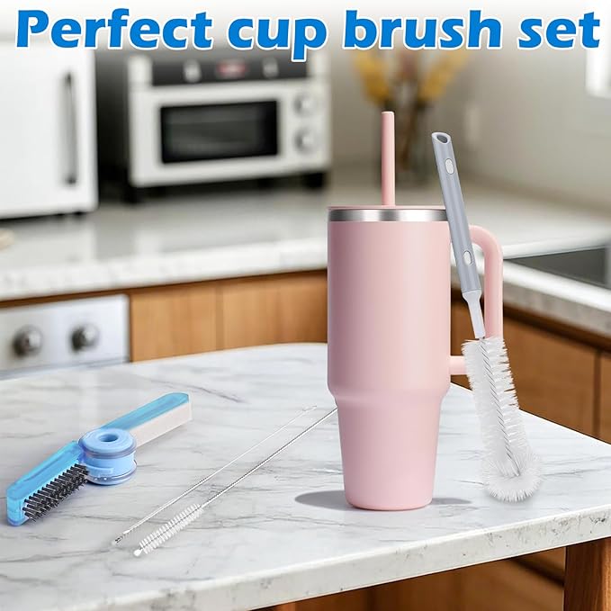 Palksky Water Bottle Cleaner Brush Kit for Hydroflask, Wide Straw Lid Brushes and Long Handle Scrubbing Bottles Brush for Hydro Flask 16/24/32/40 oz Cups Palksky