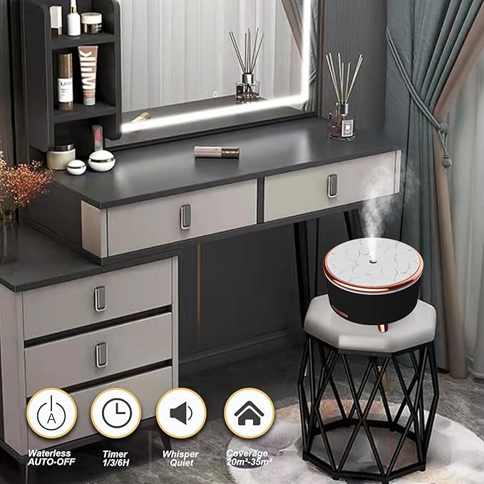 Diffusers for Essential Oils Large Room, 500ml Aromatherapy Diffuser Cool Mist Humidifier with Remote Control,7 Colors Lights & 4 Mist Mode Waterless Auto Off for Women Office Home - Bloomnest