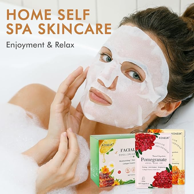 56 Pack Sheet Face Masks Skincare for Women, Hydrating Face Masks Suitable for Sensitive Skin, Bulk Facial Mask Gifts Set for Skin Care, Home Skincare Spa for All Skin Types - Bloomnest
