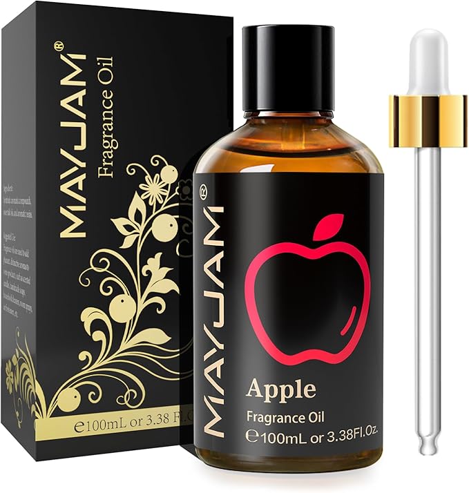MAYJAM 100ML/3.38FL.OZ Apple Fragrance Oils with Glass Dropper, Essential Oils for Diffusers for Home, Long Lasting Scented Oils for Diffusers Soap Candle Making - Bloomnest